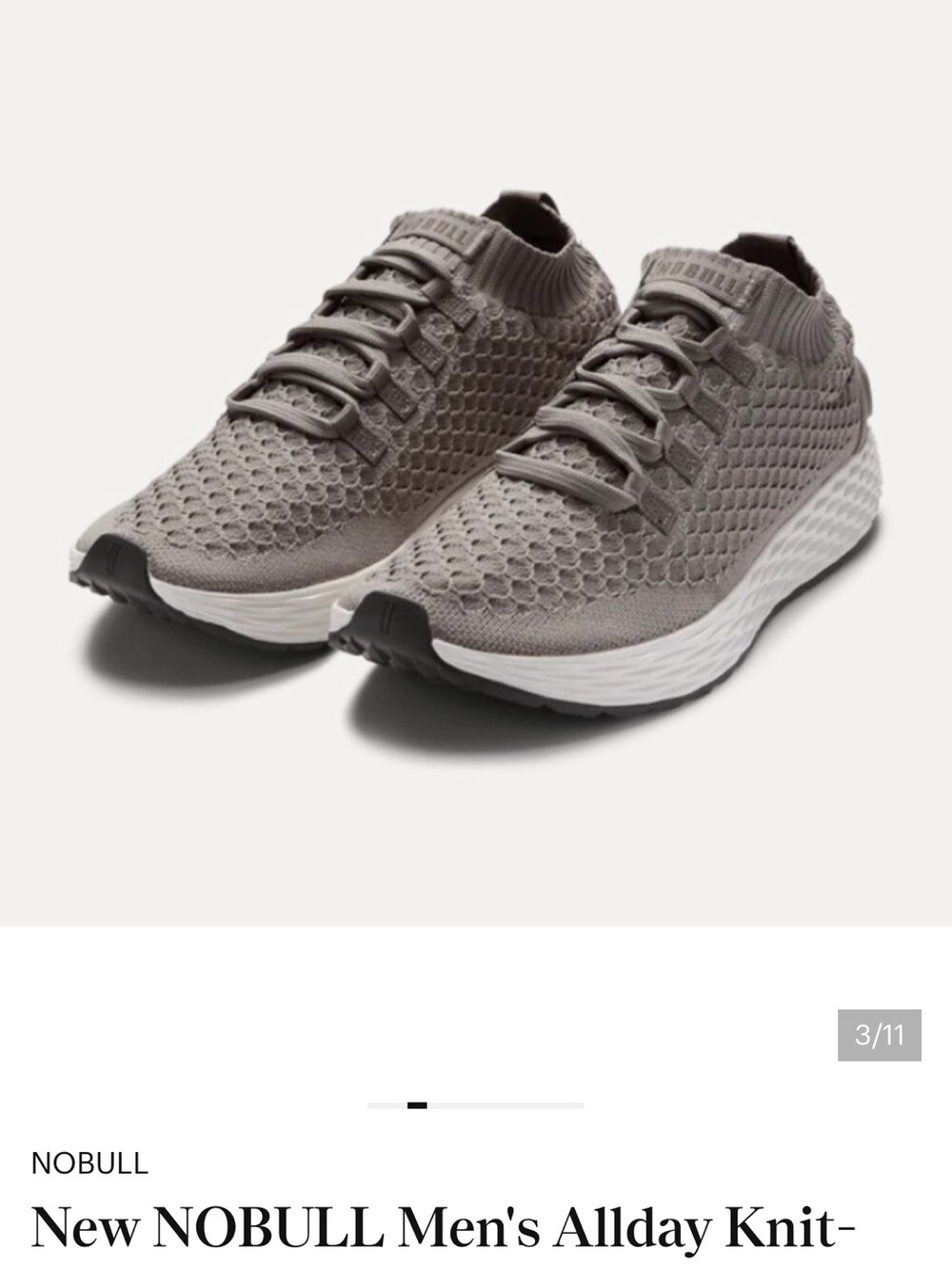 NOBULL women- men Allday Knit Sneaker - Taupe Gray & White